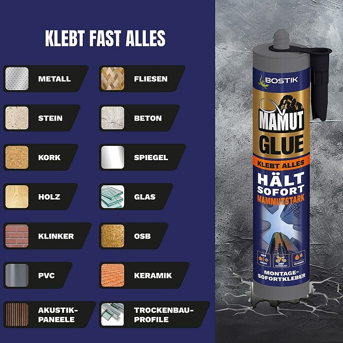 Bostik Montagekleber Mamut Glue (450 g, Kartusche) | BAUHAUS