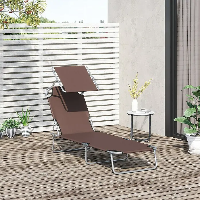 Outsunny Gartenliege - Braun, Metall