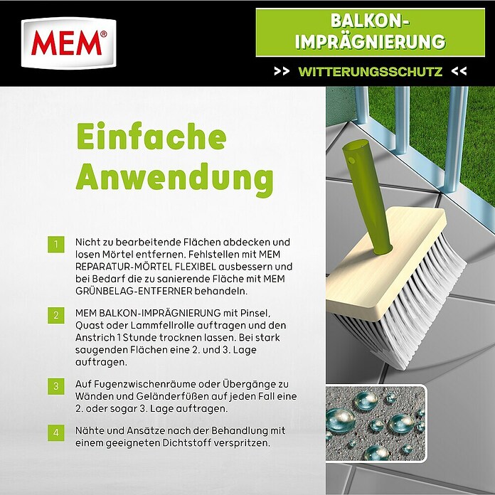 MEM Balkon-Imprägnierung (5 l, Lösemittelfrei)