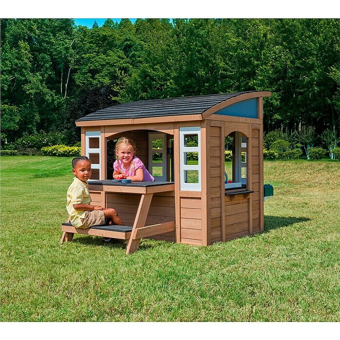 Zwerkules Spielhaus Trolli (L x B x H: 155,63 x 177,3 x 138,86 cm, Holz, Braun, Grau) | BAUHAUS