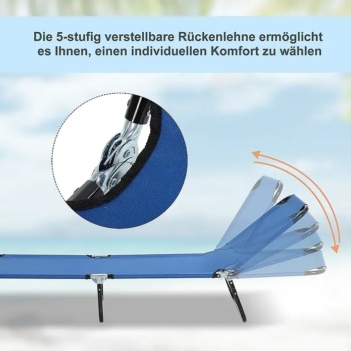 Outsunny Gartenliege - Blau, Stahl