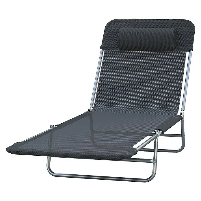 Outsunny Gartenliege - Schwarz, Stahl