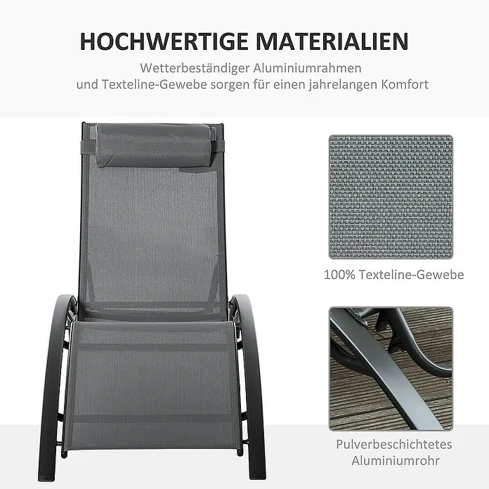 Outsunny Gartenliege - Dunkelgrau