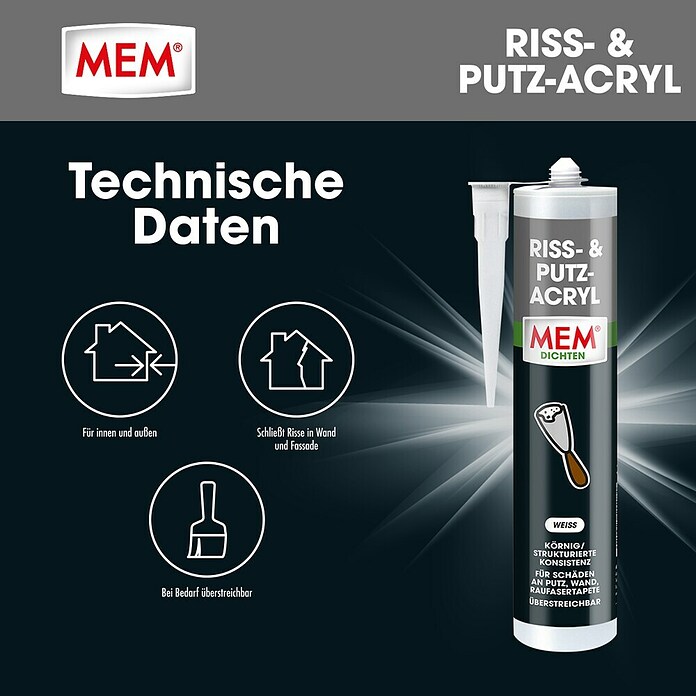 MEM Riss-Acryl (Weiß, 300 ml)
