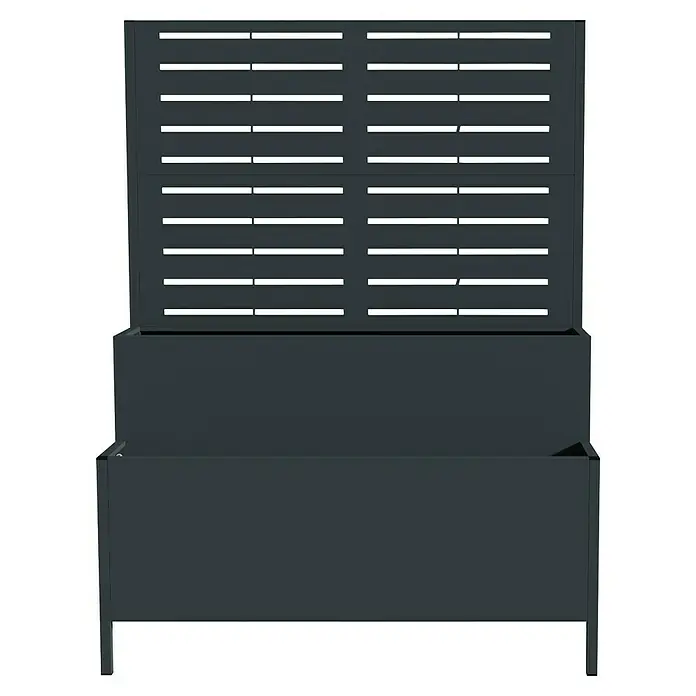 Westmann Pflanzkasten mit Rankgitter Dekora 5 - Außenmaß (L x B x H): 90 x 40 x 120 cm, Stahl, Anthrazit - Dunkelgrauer Metall-Pflanzkasten mit integriertem Rankgitter für Kletterpflanzen.