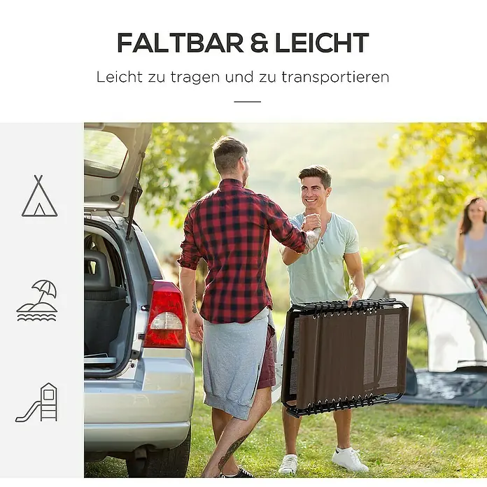 Outsunny Gartenliege - Braun, Stahl