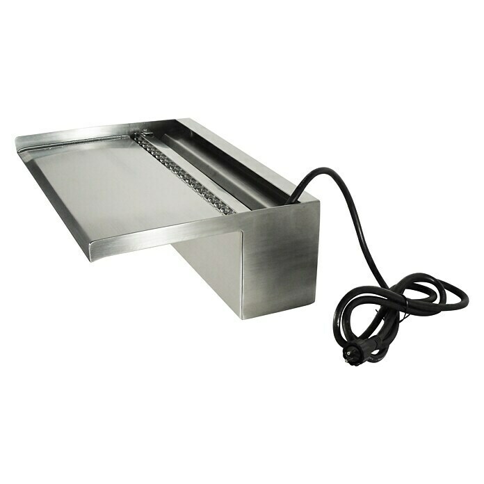 Ubbink Einbau-Wasserfall Niagara LED 60 Wall20 x 60 x 10 cm, Edelstahl, Leuchtmittel: LED Left Side View