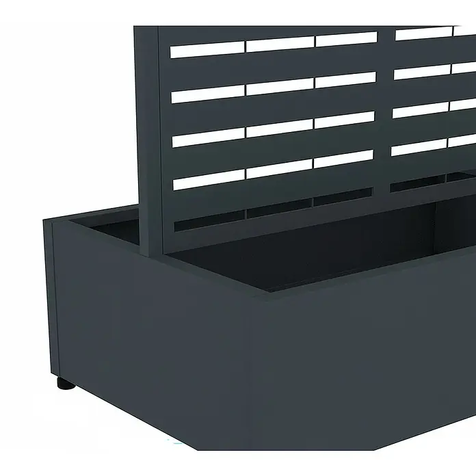 Westmann Pflanzkasten mit Rankgitter Dekora 6 - Außenmaß (L x B x H): 90 x 60 x 184 cm, Stahl, Anthrazit - Dunkelgrauer Pflanzkasten mit integriertem Lamellen-Sichtschutz.