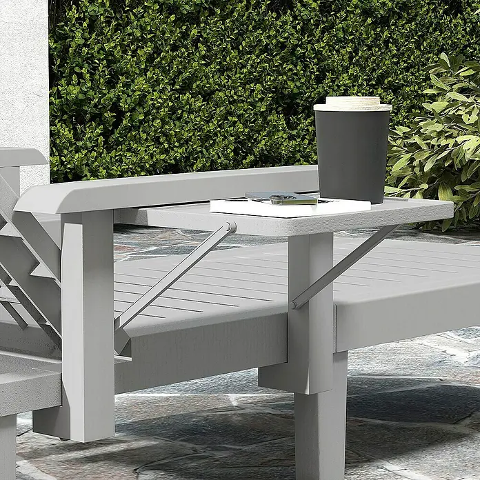 Outsunny Gartenliege - Hellgrau, Kunststoff