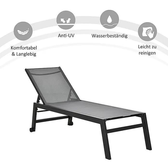 Outsunny Gartenliege - Grau