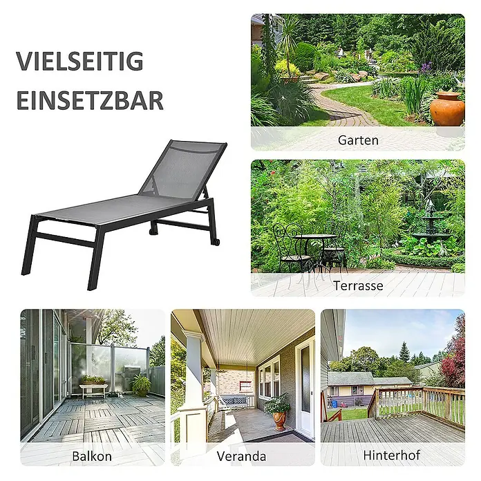 Outsunny Gartenliege - Grau