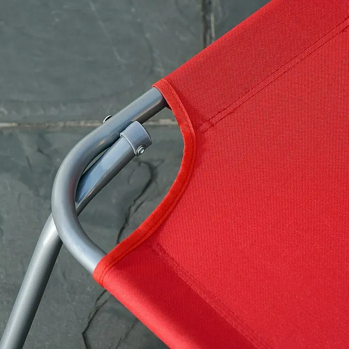 Outsunny Gartenliege - Rot, Metall