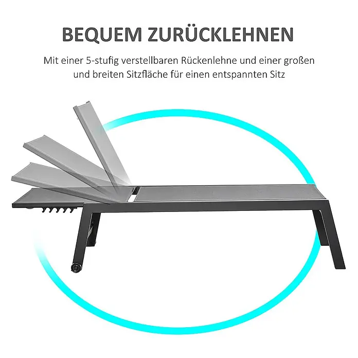 Outsunny Gartenliege - Grau