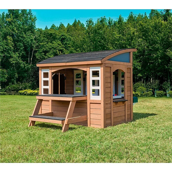 Zwerkules Spielhaus Trolli (L x B x H: 155,63 x 177,3 x 138,86 cm, Holz, Braun, Grau) | BAUHAUS