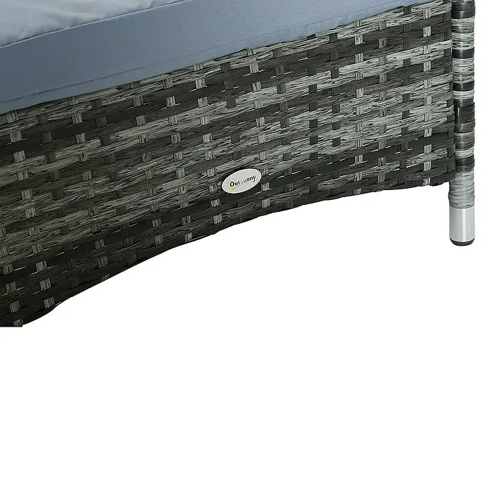 Outsunny Gartenliege - Grau+Blau, Metall