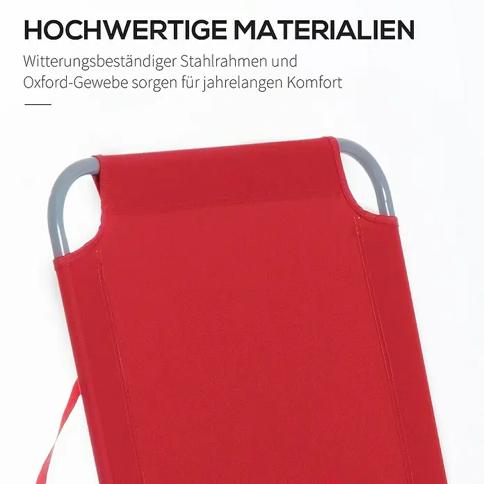 Outsunny Gartenliege - Rot, Metall