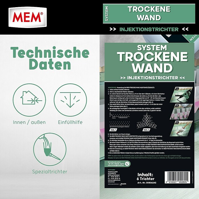 MEM Injektionstrichter (6 Stk.)