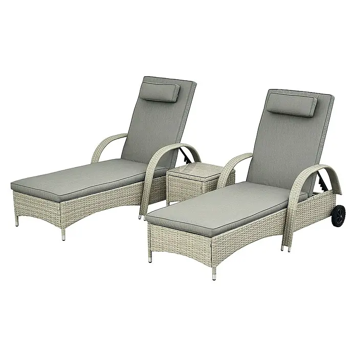 Outsunny Gartenliege - Grau, Metall