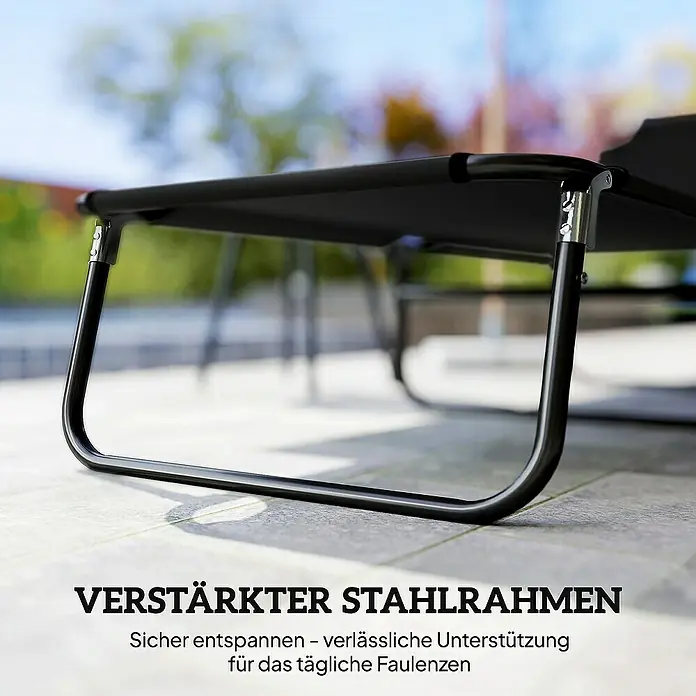 Outsunny Gartenliege - Schwarz, Stahl