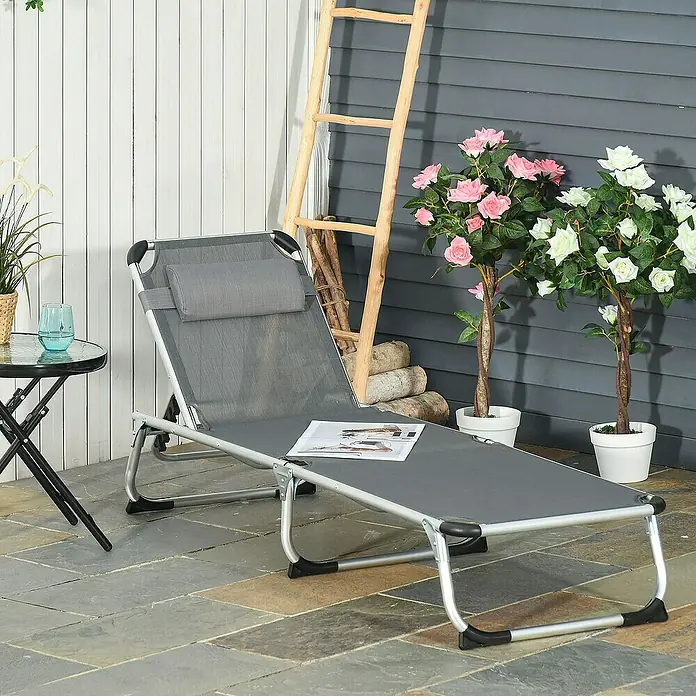 Outsunny Gartenliege - Grau