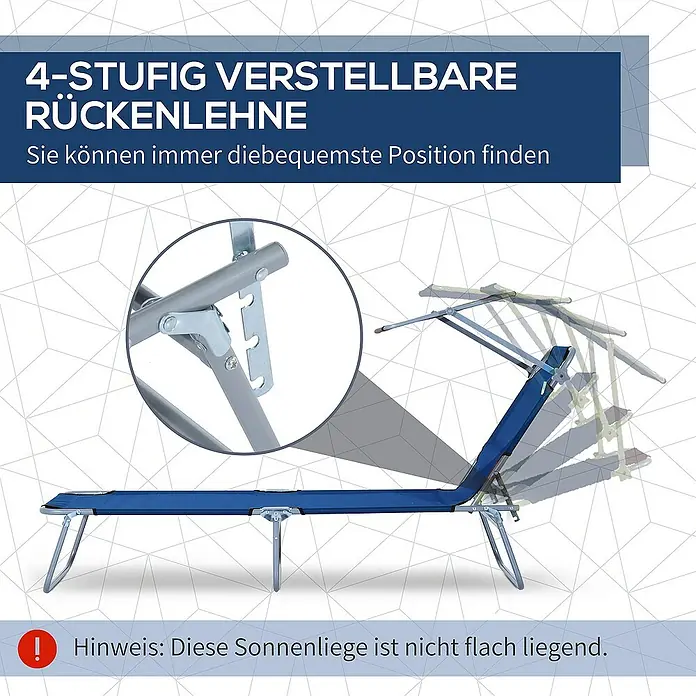 Outsunny Gartenliege - Blau, Metall