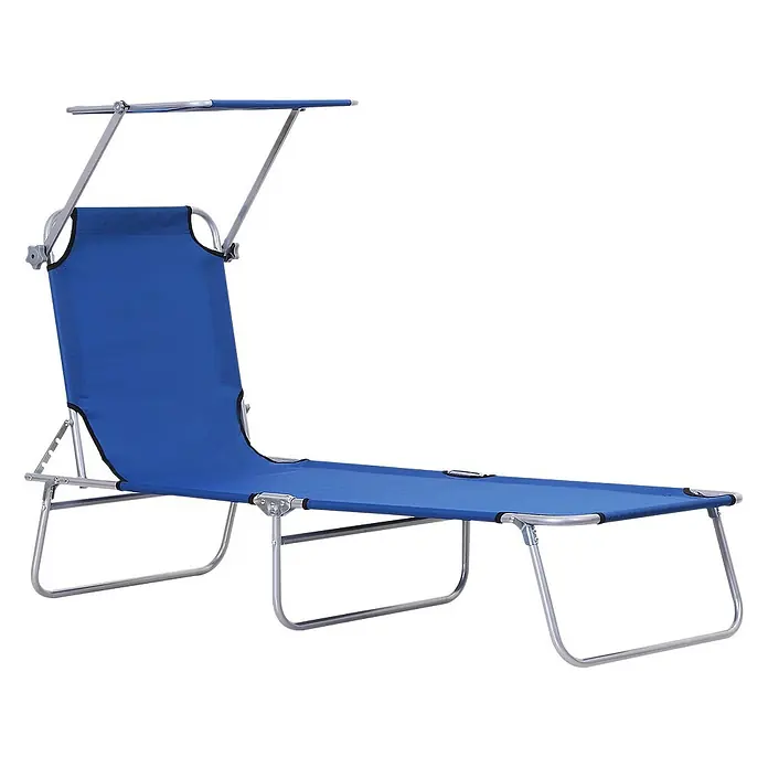 Outsunny Gartenliege - Blau, Metall