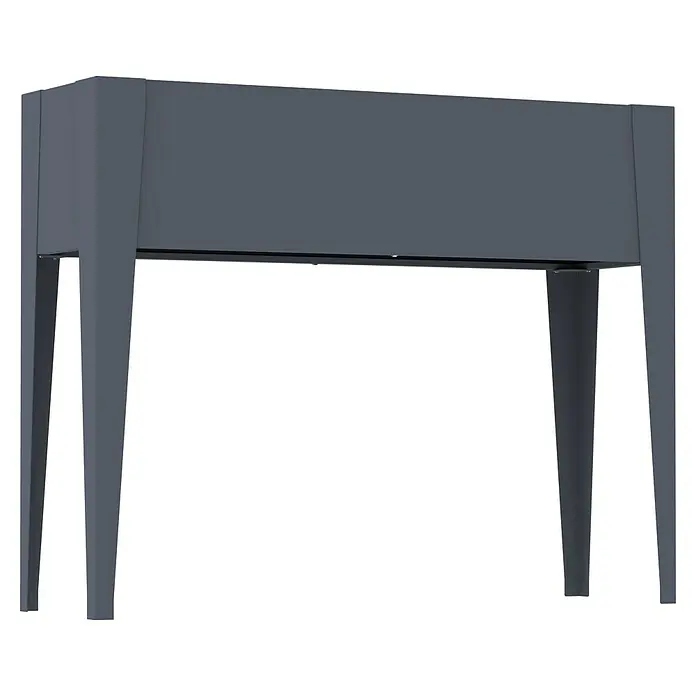 Westmann Hochbeet Vedura - 40 x 109 x 80 cm, Metall, Anthrazit - Dunkelgrauer rechteckiger Pflanzkübel mit vier konischen Beinen.