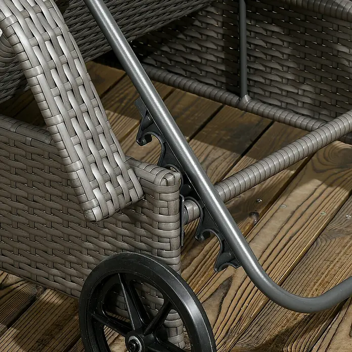 Outsunny Gartenliege - Grau+Dunkelgrau, Metall