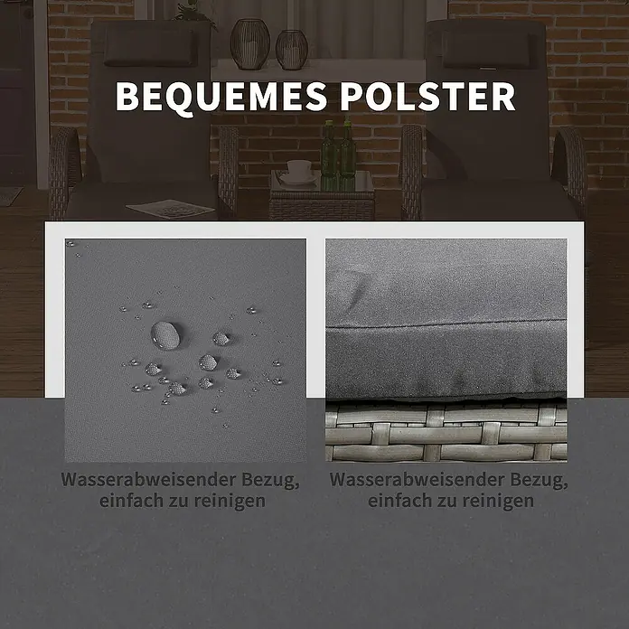Outsunny Gartenliege - Grau+Dunkelgrau, Metall