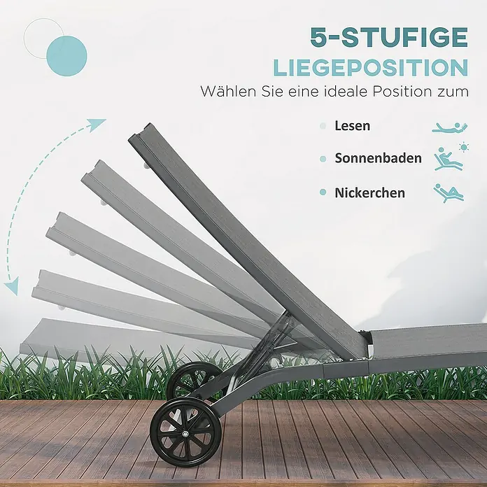 Outsunny Gartenliege - Blau
