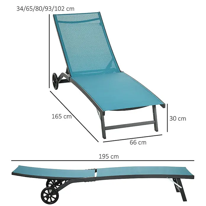 Outsunny Gartenliege - Blau