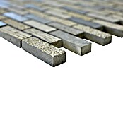 Mosaikfliese Brick Carving Mix XNC B49 (30,5 x 30,5 cm, Grau, Matt)