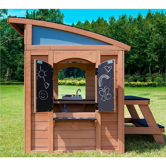 Zwerkules Spielhaus Trolli (L x B x H: 155,63 x 177,3 x 138,86 cm, Holz, Braun, Grau) | BAUHAUS