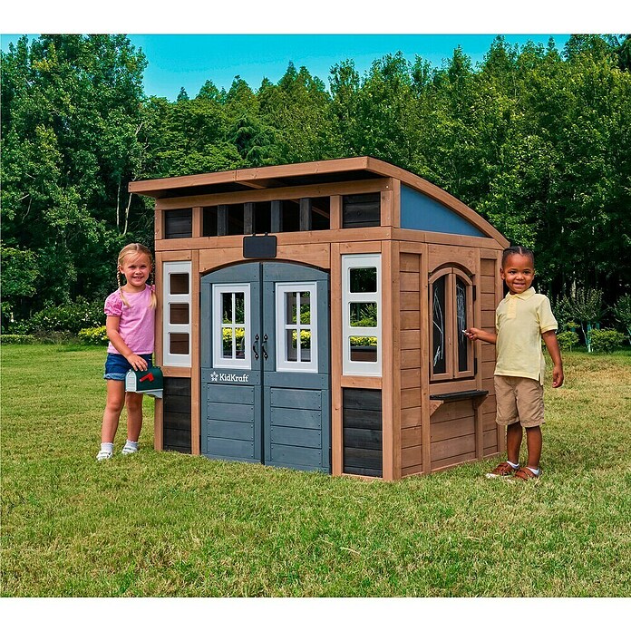 Zwerkules Spielhaus Trolli (L x B x H: 155,63 x 177,3 x 138,86 cm, Holz, Braun, Grau) | BAUHAUS