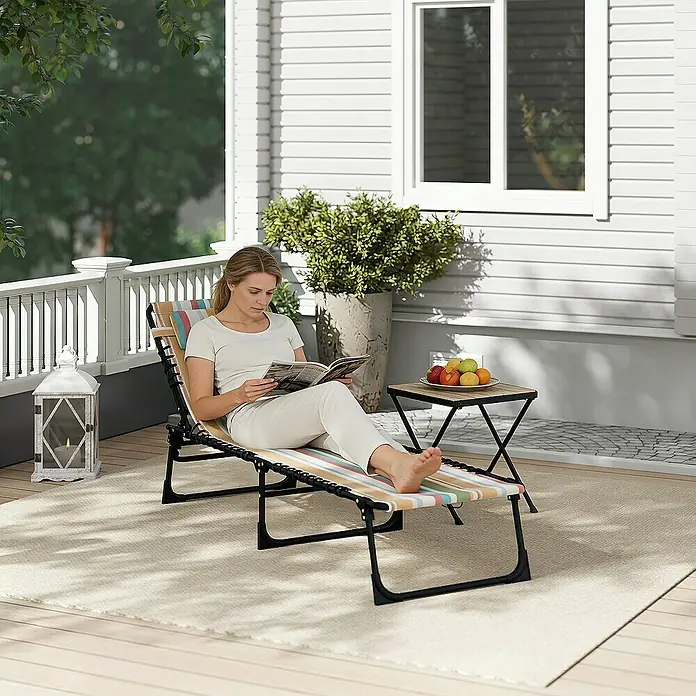 Outsunny Gartenliege - Mehrfarbig, Stahl