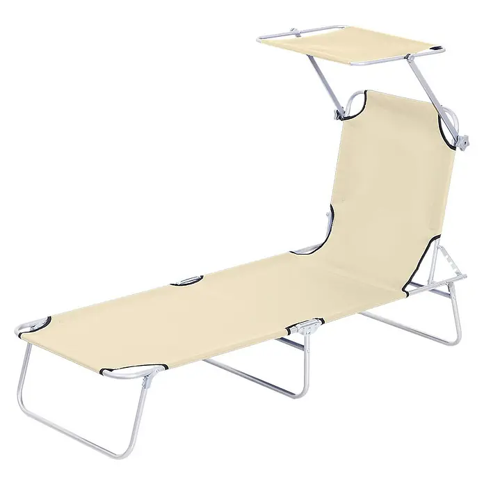 Outsunny Gartenliege - Beige, Metall