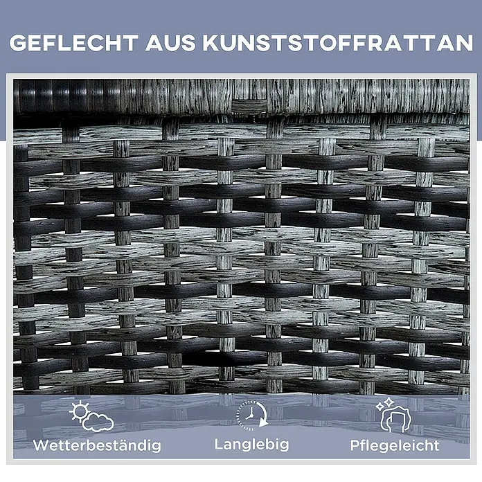 Outsunny Gartenliege - Grau, Metall