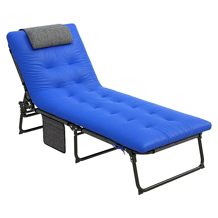Outsunny Gartenliege - Blau, Stahl