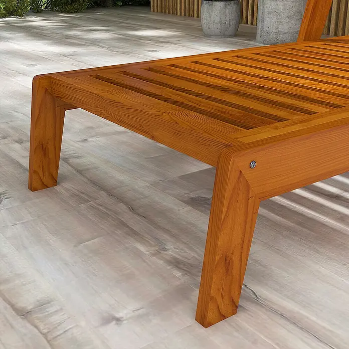 Outsunny Gartenliege - Orange, Holz
