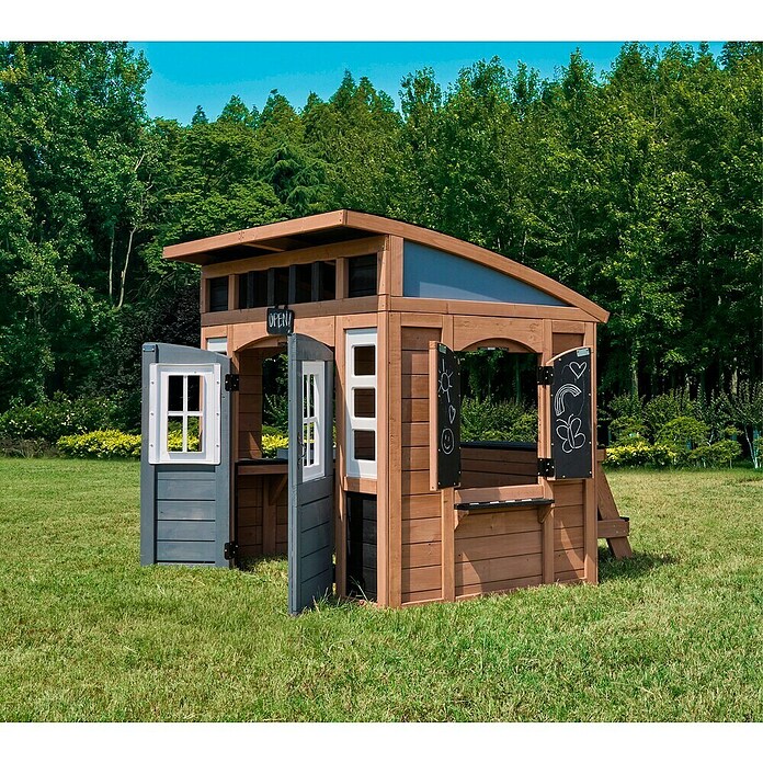 Zwerkules Spielhaus Trolli (L x B x H: 155,63 x 177,3 x 138,86 cm, Holz, Braun, Grau) | BAUHAUS