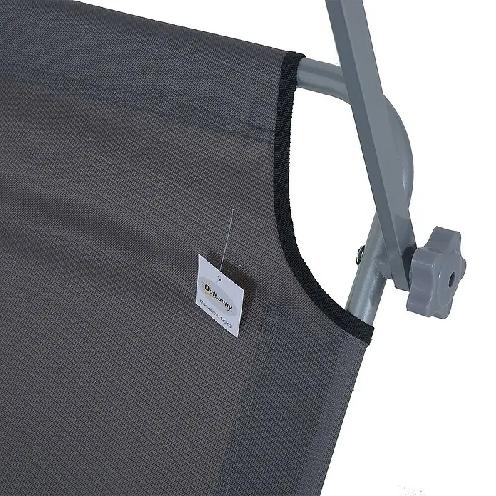 Outsunny Gartenliege Grau, 187cm x 58cm x 36cm - Grau, Metall