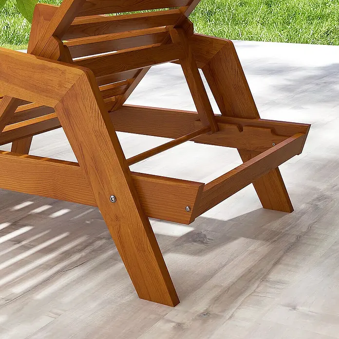 Outsunny Gartenliege - Orange, Holz