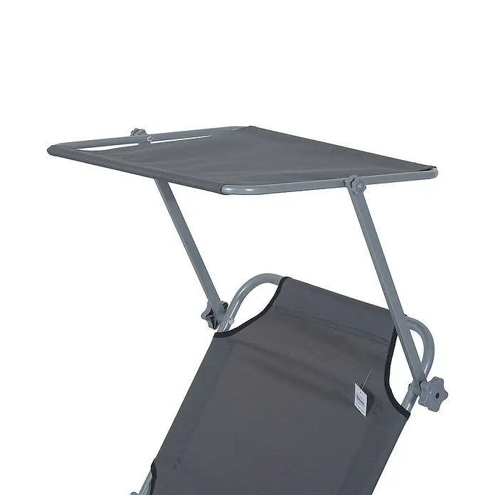 Outsunny Gartenliege Grau, 187cm x 58cm x 36cm - Grau, Metall