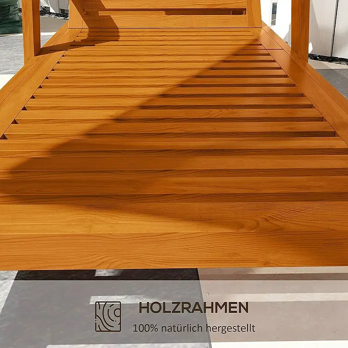 Outsunny Gartenliege - Orange, Holz