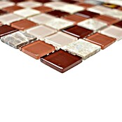 Mosaikfliese Quadrat Crystal Mix CM M452 (30 x 30 cm, Beige/Braun, Glänzend)