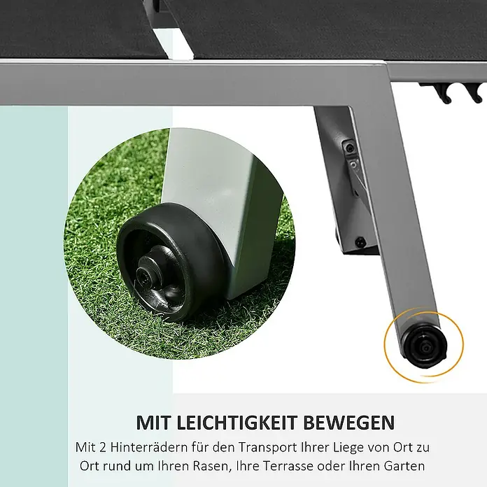 Outsunny Gartenliege - Schwarz