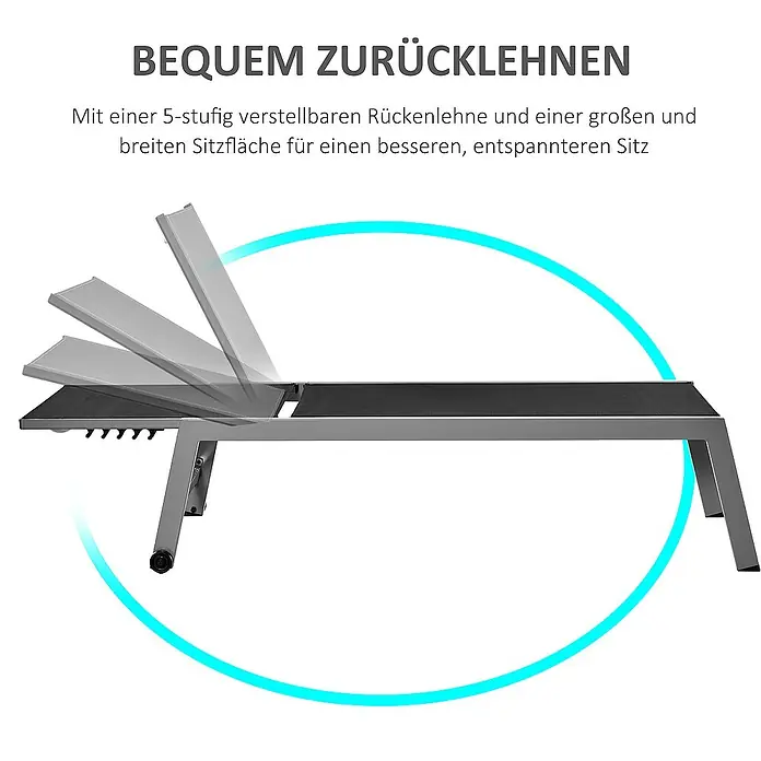 Outsunny Gartenliege - Schwarz