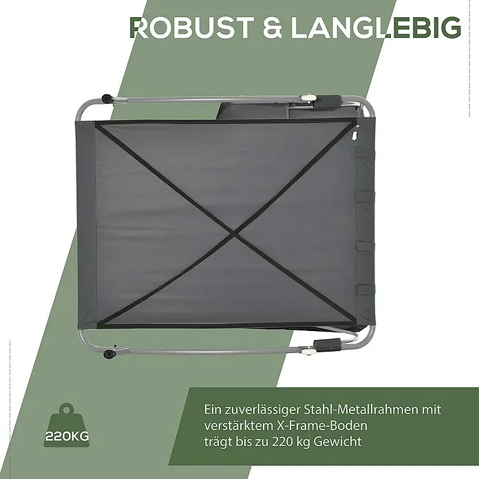 Outsunny Gartenliege - Grau, Stahl