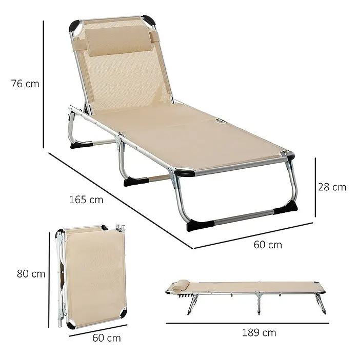 Outsunny Gartenliege - Beige
