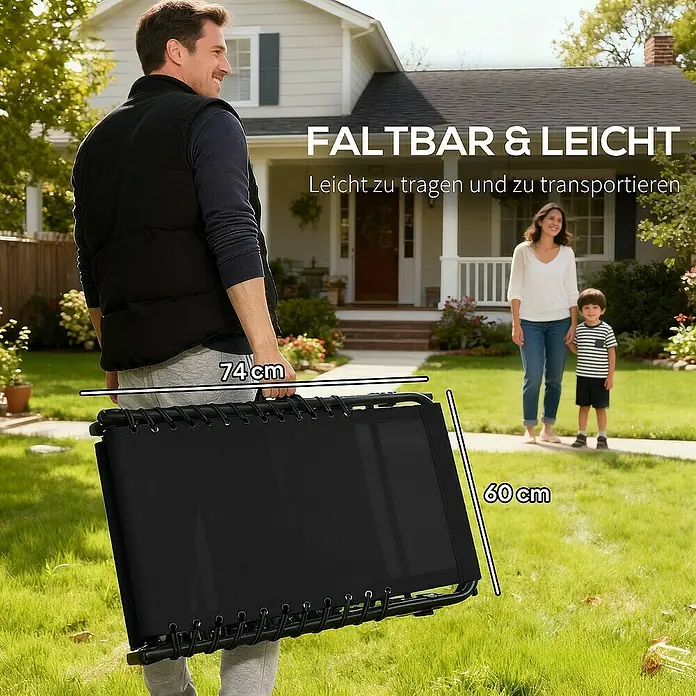 Outsunny Gartenliege - Schwarz, Stahl
